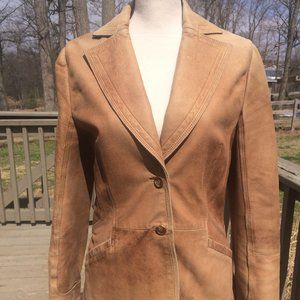 MNG Vintage Leather Tan Jacket